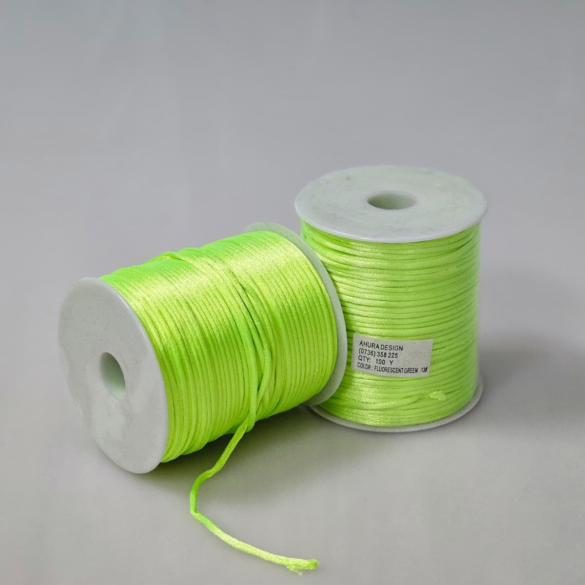 Snur Satinat Verde Neon
